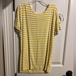 Talbots White/Yellow Striped Shirt